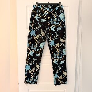 Soft Surroundings Black Pants with Floral Print
